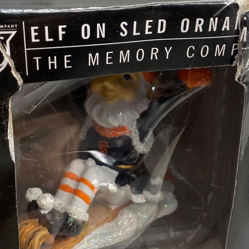 MLB San Francisco Giants Elf On Sled Christmas Tree Ornament Decoration Baseball